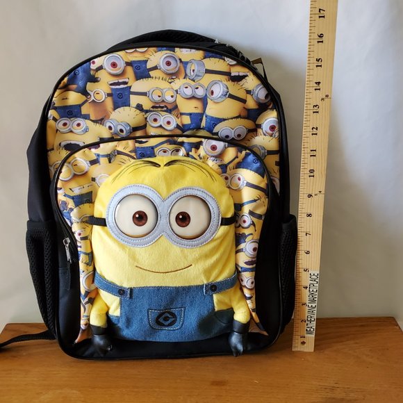 Backpack Despicable Me Minion Black Yellow Pockets - Picture 8 of 8